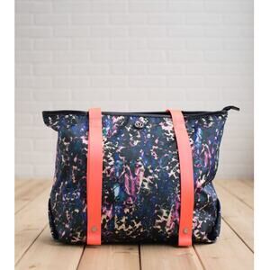 Lululemon Floral Print Tote Bag Pink Straps Gym Travel Beach Bag